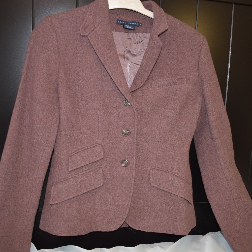 Ralph Lauren Wool Coffee Blazer, Pockets, Buttons